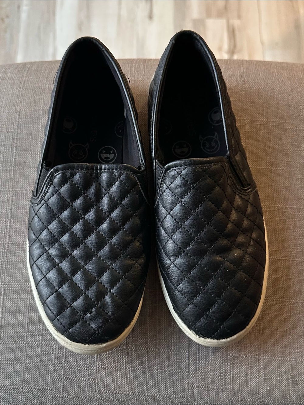 Stevies Kids Quilted Slip-On Sneakers - Black